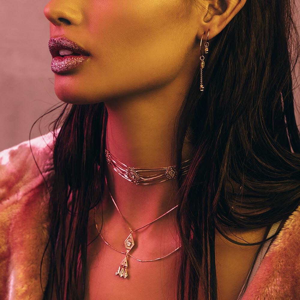 LUV AJ DOUBLE LAYER NECKLACE MOONEY BANDIT GORJANA